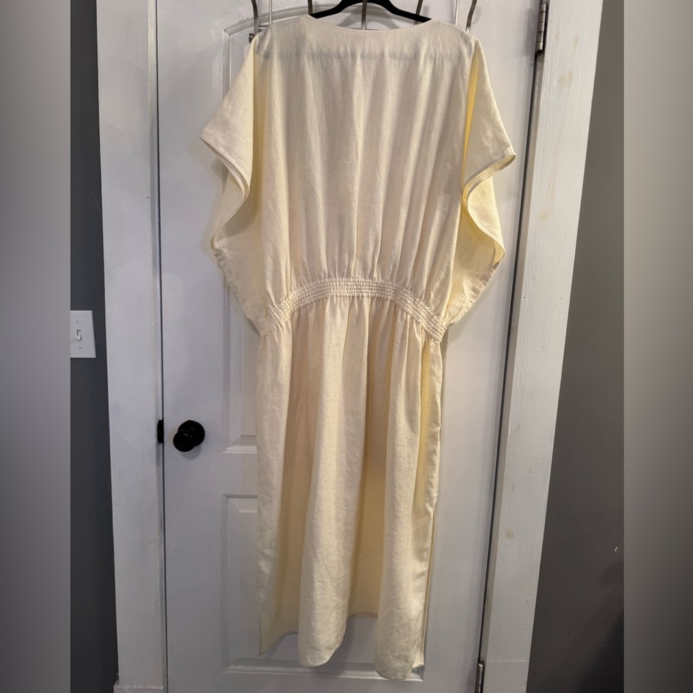 Tory Burch Drop-Waist Linen Dress XL New Ivory NEW WITH TAGS - Picture 7 of 9